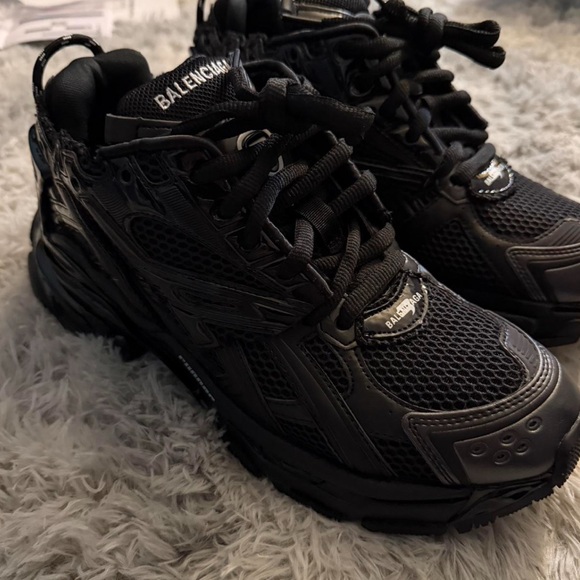 Balenciaga Black Layered Mesh & Rubber Sneakers - Picture 3 of 4